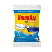 Pastilha de Cloro Para Piscinas Hcl Penta 5 Em 1 Hidroall 200g