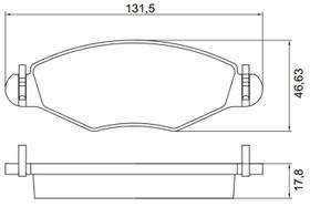 Pastilha de Freio Dianteira 206 207 306 Hoggar 1988 em diante Jurid HQJ2187 sistema Bosch / Bendix Com Alarme