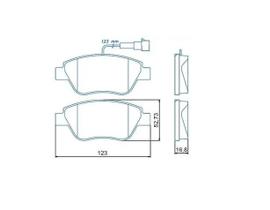 Pastilha de Freio Dianteira 500 Bravo Stilo 2007 em diante Jurid HQJ2179A sistema Bosch Com Alarme