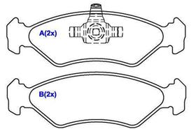 Pastilha de freio dianteira - ford fiesta nac. 1.0 1.3 05/09 ka 1.0 1.3 05/09 novo fiesta 1.0 05/09