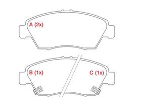 Pastilha de Freio dianteiro Civic 1.5 16V VTEC Civic 1.6i 16V Civic 1.6i, 16V VTi Civic 1.6i 16V LS Coupé Cívic CRX 1.