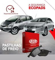 Pastilha de freio Honda Fit 1.4 1.5 Honda City 1.5 DX, EX, EXL, LX, Sport, Twist, 2009 2010 2011 2012 2013 2014
