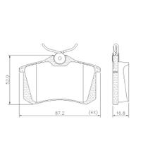 Pastilha de Freio NA38251 C3 1.4 1.6 16V 03/12 C4 1.6 2.0 16V 13/18 DS3 1.6 2.0 12/16 2008 15/20 308 1.6 16V 11/19 408 2.0 16V11/16 Traseira