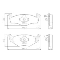 Pastilha de Freio NA38370 A3 1.6 1.8 96/98 Golf 95/98 Polo Classic 96/ Fox 03/18 Gol Saveiro Voyage1.0 1.6 08/18 Dianteira
