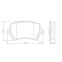 Pastilha de Freio NA45030 A3 1.6 1.8 2.0 07/14 A4 04/09 A6 04/ TT 05/ Golf Jetta 03/ Bora Beetle Eos Passat Tiguan 07/ Saveiro 15/ Traseira