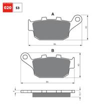 Pastilha de freio tras ho cb300/cbr250/tiger s/abs gf020s3