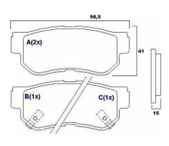 Pastilha de freio traseira Azera Elantra Santa fe Sonata Tucson Amanti Cadenza Carens Magentis Opirus Optima Sportage Rextron 2001 a 2022 SYL S2276