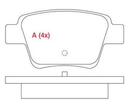 Pastilha de freio traseira Fras-le PD1335 C4 307 2.0