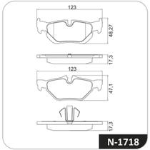Pastilha de Freio Traseiro Bmw X1 2011 a 2015 COBREQ N-1718 Pastilha de Freio Traseiro Bmw X1 2011 a 2015 COBREQ N-1718
