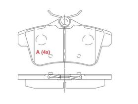 Pastilha de Freio traseiro CITROËN C4 DS4 e DS5 1.6i 2.0 16V THP PEUGEOT 3008 308 5008 RCZ Pastilha de Freio traseiro CITROËN C4 DS4 e DS5 1.6i 2.0 16V THP PEUGEOT 3008 308 5008 RCZ