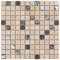Pastilha de Mármore, Vidro e Inox- TB05 - TIBERIO CREME 30x30cm Pastilha de Mármore, Vidro e Inox- TB05 - TIBERIO CREME 30x30cm