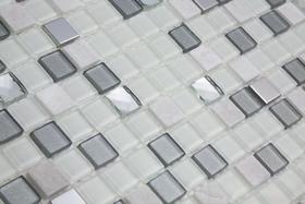 Pastilha de Vidro 30x30 com Pedras Naturais e Metais Cristal Fit
