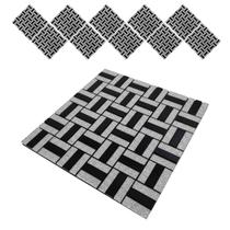 Pastilha De Vidro Adesiva Kit 10 Uni Parede Banheiro Box Cozinha Sala Decorativa Moderna Reforma Facil Aplicacao
