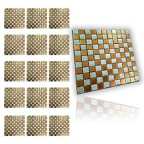 Pastilha De Vidro Adesiva Kit 15 Uni Parede Cozinha Lavabo Banheiro Sala Facil Aplicacao Decorativa Moderna Requintado
