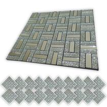 Pastilha De Vidro Adesiva Kit 20 Uni Banheiro Cozinha Lavabo Sala Decorativa Moderna Reforma Requintado Aplicacao Facil