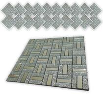 Pastilha De Vidro Adesiva Kit 20 Uni Parede Banheiro Box Sala Decorativa Moderna Reforma Requintado Facil Aplicacao