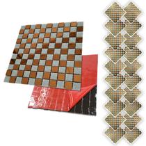 Pastilha De Vidro Autocolante Kit 20 Uni Parede Cozinha Box Banheiro Sala Decorativa Facil Aplicacao Requintado Moderna