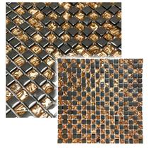 Pastilha de Vidro Cobre Efeito Metalizado Mescla 30x30cm - La Bella Griffe Pastilha de Vidro Cobre Efeito Metalizado Mescla 30x30cm - La Bella Griffe