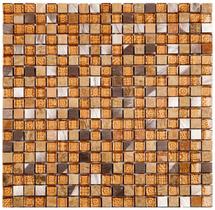 Pastilha de vidro com pedra e metal GS201 - GLASS STONES MOSTARDA 31x31cm Pastilha de vidro com pedra e metal GS201 - GLASS STONES MOSTARDA 31x31cm
