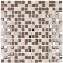 PASTILHA DE VIDRO COM PEDRA E METAL SMG104 - SLIM MARRON 30,5x30,5cm PASTILHA DE VIDRO COM PEDRA E METAL SMG104 - SLIM MARRON 30,5x30,5cm