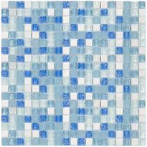 PASTILHA DE VIDRO COM PEDRA GS300 - GLASS STONE AZUL 30x30cm 6mm