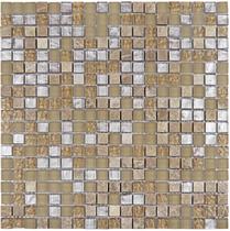 PASTILHA DE VIDRO COM PEDRA GS904 - GLASS STONE BEGE 31x31cm