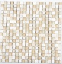 PASTILHA DE VIDRO COM PEDRA GS910 - GLASS STONES CREME 30x30cm PASTILHA DE VIDRO COM PEDRA GS910 - GLASS STONES CREME 30x30cm