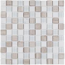 Pastilha de vidro com pedra MT711 - MATISSE BRANCO 29x29cm Pastilha de vidro com pedra MT711 - MATISSE BRANCO 29x29cm