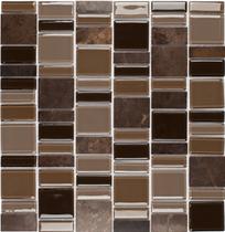 PASTILHA DE VIDRO COM PEDRA SP04 - PETRUS MARROM 30,3x30cm PASTILHA DE VIDRO COM PEDRA SP04 - PETRUS MARROM 30,3x30cm