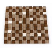 Pastilha De Vidro com Pedras Naturais LI9013 23x23x8mm M²