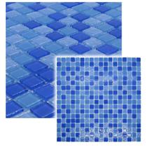 Pastilha de Vidro Cristal Azul Safira Mescla 30x30cm - La Bella Griffe