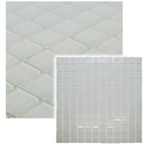 Pastilha de Vidro Cristal Branca Lisa White 30x30cm Para Cozinha - La Bella Griffe