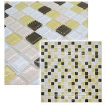 Pastilha de Vidro Cristal Marrom Amarela Mescla 30x30cm - La Bella Griffe