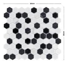 Pastilha de vidro e pedra MT706 - MATISSE PRETO/BRANCO 28,1x29,1cm Pastilha de vidro e pedra MT706 - MATISSE PRETO/BRANCO 28,1x29,1cm