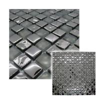 Pastilha de Vidro Efeito Metalizado Cinza Rocha 30x30cm Para Parede - La Bella Griffe