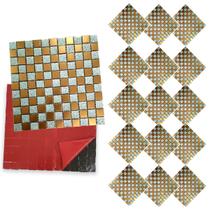Pastilha De Vidro Kit 15 Uni Adesiva Parede Cozinha Sala Banheiro Decorativa Facil Aplicacao Requintado Reforma Moderna