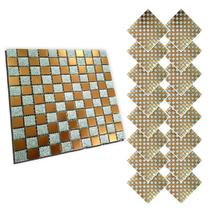 Pastilha De Vidro Kit 16 Uni Adesiva Parede Cozinha Sala Banheiro Decorativa Moderna Facil Aplicacao Requintado Reforma