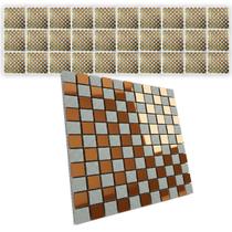 Pastilha De Vidro Kit 30 Uni Adesiva Parede Cozinha Sala Banheiro Decorativa Moderna Requintado Reforma Facil Aplicacao