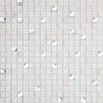 Pastilha de Vidro Marmore de 30cm x 30cm Rende Glass Mosaic Branco