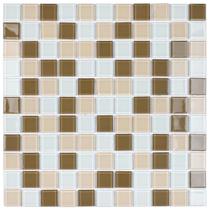 Pastilha de Vidro MIX2511 - MISC CRISTAL MARROM 30x30cm - Glass Mosaic