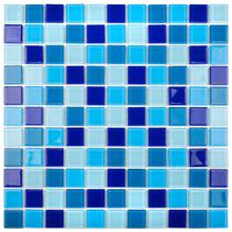 Pastilha de Vidro MIX2513 - MISC CRISTAL BRANCO/AZUL 30x30cm