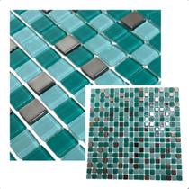 Pastilha De Vidro Para Banheiro Cozinha Verde Mescla Easy 30x30cm La Bella Griffe