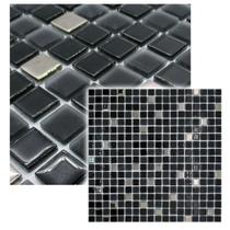 Pastilha de Vidro Para Motorhome Efeito Metalizado Preto e Fosco 30x30cm - La Bella Griffe