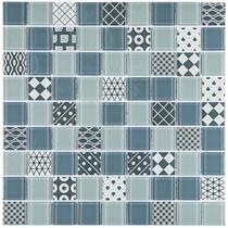 Pastilha de vidro PW4003 - PATCHWORK CINZA 29,2x29,2cm
