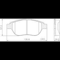 Pastilha Freio Dian Citroen C4 Cactus 2018 a 2024 Fras-Le