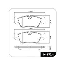 Pastilha Freio Dianteira - Bmw 120I 2003 A 2012 / Bmw 120Ia 2003 A 2012 / Bmw 316I 2006 A 2011 / Bmw 318D 2005 A 2011 / Bmw 318I 2005 A 2011 - N1724