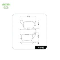 Pastilha freio tras cb 500/xt660/cr125/250 n-932 Pastilha freio tras cb 500/xt660/cr125/250 n-932