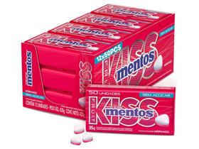 Pastilha Mentos Kiss Morango Sem Açúcar C/ 12u 420g
