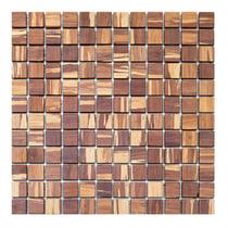 Pastilha Mesclada de Madeira 30,5cm x 30,5cm Wood Glass Mosaic