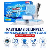 Pastilha Tablete Limpeza Máquina Lavar Roupa Louça Kit 12 Un Pastilha Tablete Limpeza Máquina Lavar Roupa Louça Kit 12 Un